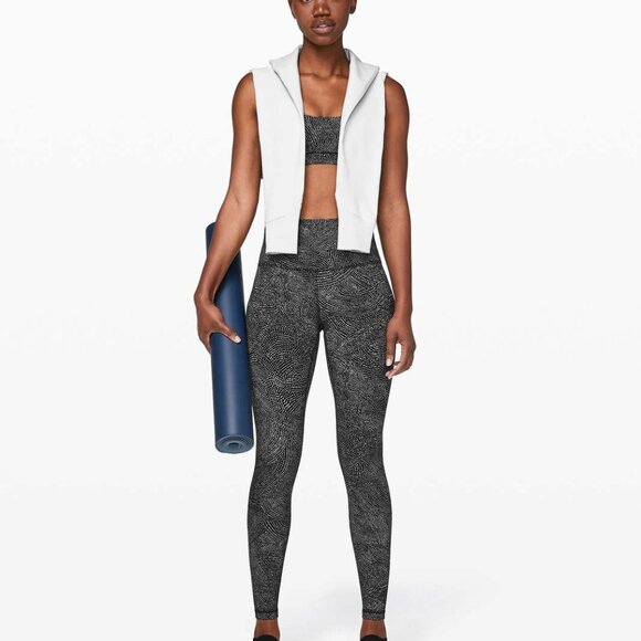 Lululemon Align Pant 28" Free Spirit Ice Grey Black Size 6 - Picture 2 of 11